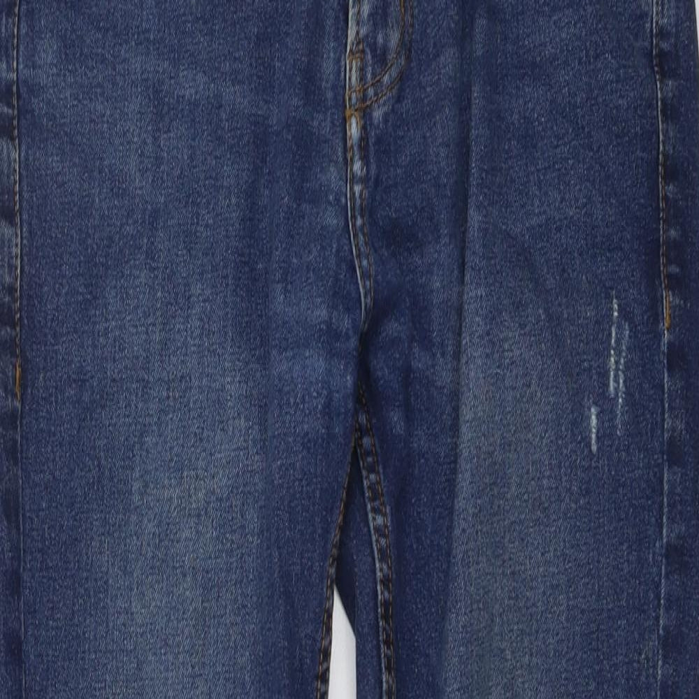 Pull&Bear Mens Blue Cotton Skinny Jeans Size 30 in L30 in Regular Button