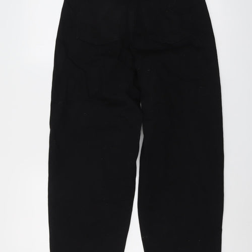 Marks and Spencer Womens Black Cotton Mom Jeans Size 6 L25 in Regular Button
