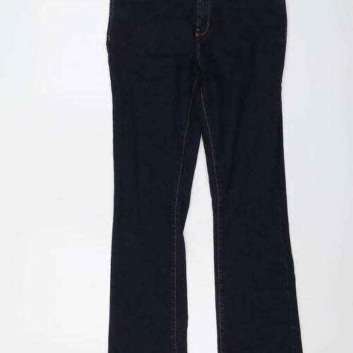 Dorothy Perkins Womens Blue Cotton Bootcut Jeans Size 12 L30 in Regular Button