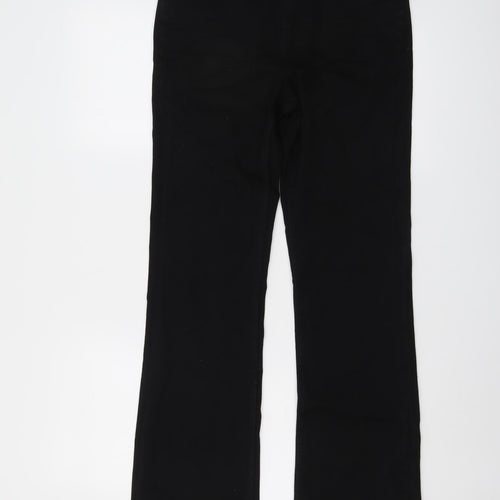 Marks and Spencer Womens Black Cotton Bootcut Jeans Size 10 L29 in Regular Button