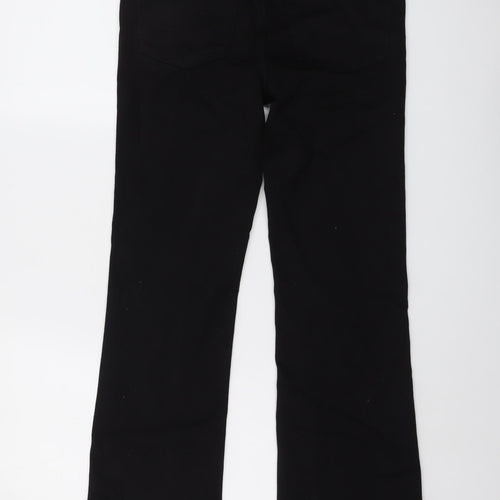 Marks and Spencer Womens Black Cotton Bootcut Jeans Size 10 L29 in Regular Button