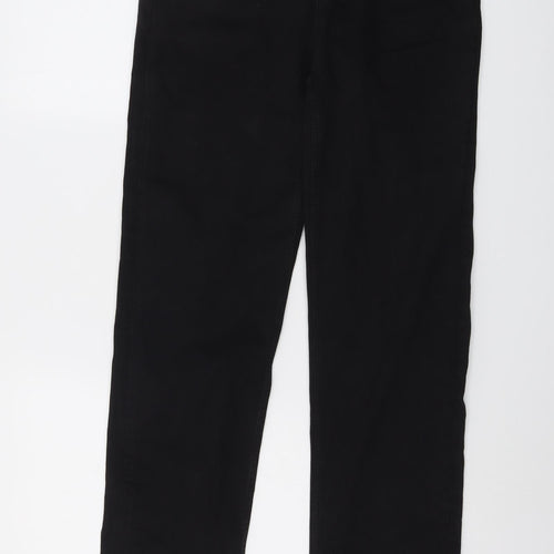 Marks and Spencer Womens Black Cotton Straight Jeans Size 12 L29 in Regular Button