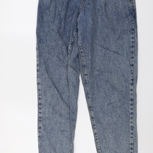 River Island Womens Blue Cotton Mom Jeans Size 6 L30 in Regular Button