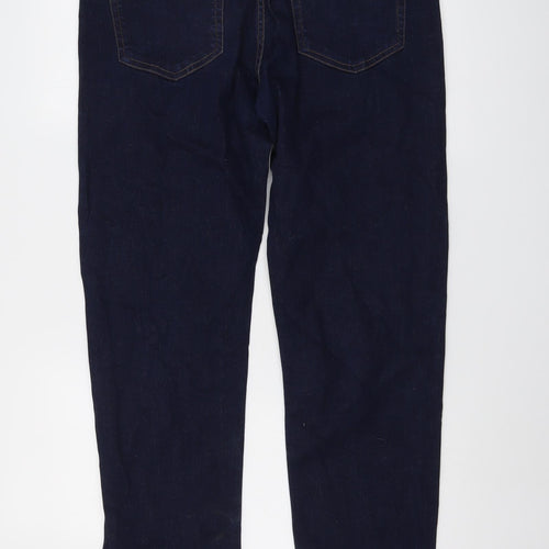 NEXT Womens Blue Cotton Straight Jeans Size 34 in L30 in Regular Button