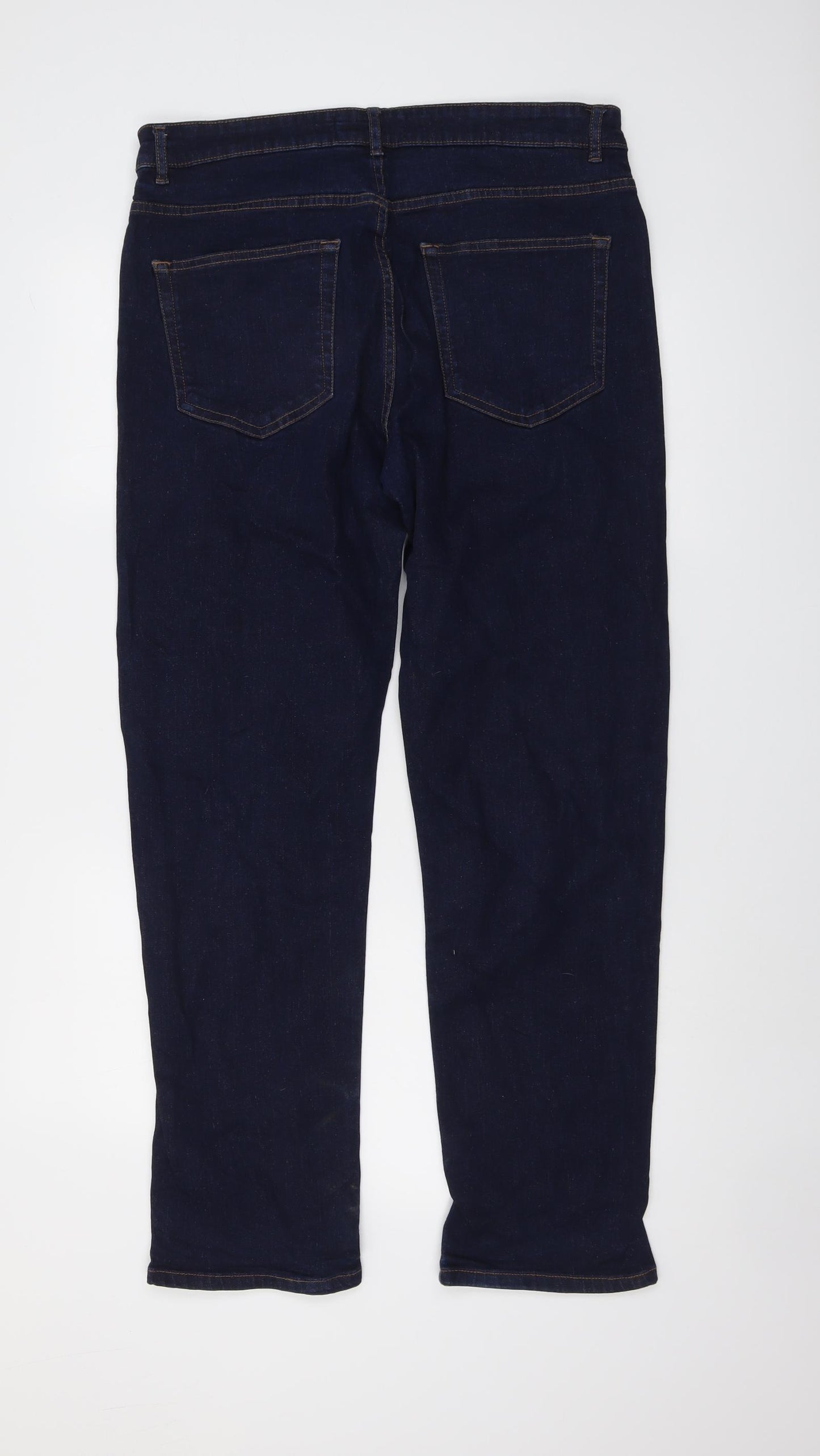 NEXT Womens Blue Cotton Straight Jeans Size 34 in L30 in Regular Button