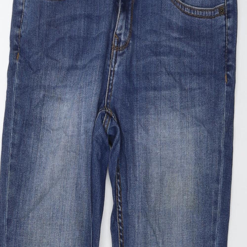 Fat Face Womens Blue Cotton Straight Jeans Size 10 L24 in Regular Button