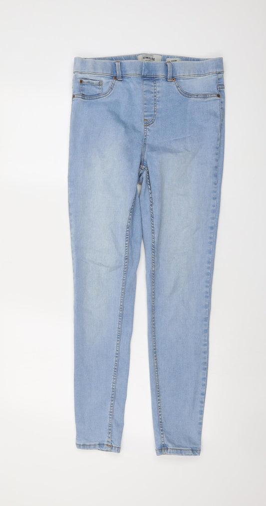New Look Womens Blue Cotton Jegging Jeans Size 12 L28 in Regular