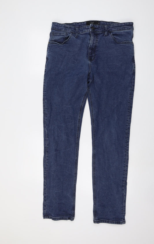 NEXT Mens Blue Cotton Skinny Jeans Size 36 in L31 in Regular Button