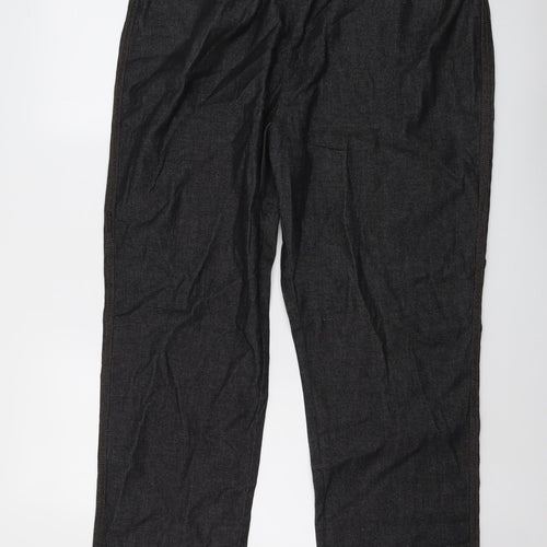 Damart Womens Black Cotton Trousers Size 24 L28 in Regular