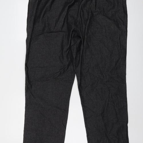 Damart Womens Black Cotton Trousers Size 24 L28 in Regular