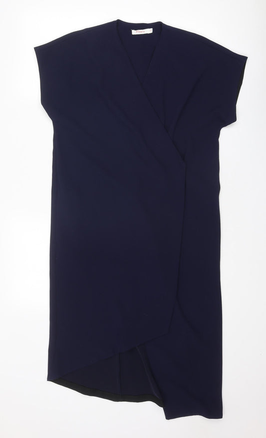 Finery Womens Blue Polyester Sheath Size 6 V-Neck Tie
