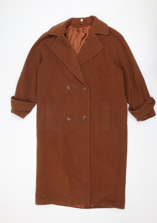 La Redoute Womens Brown Overcoat Coat Size 12 Button