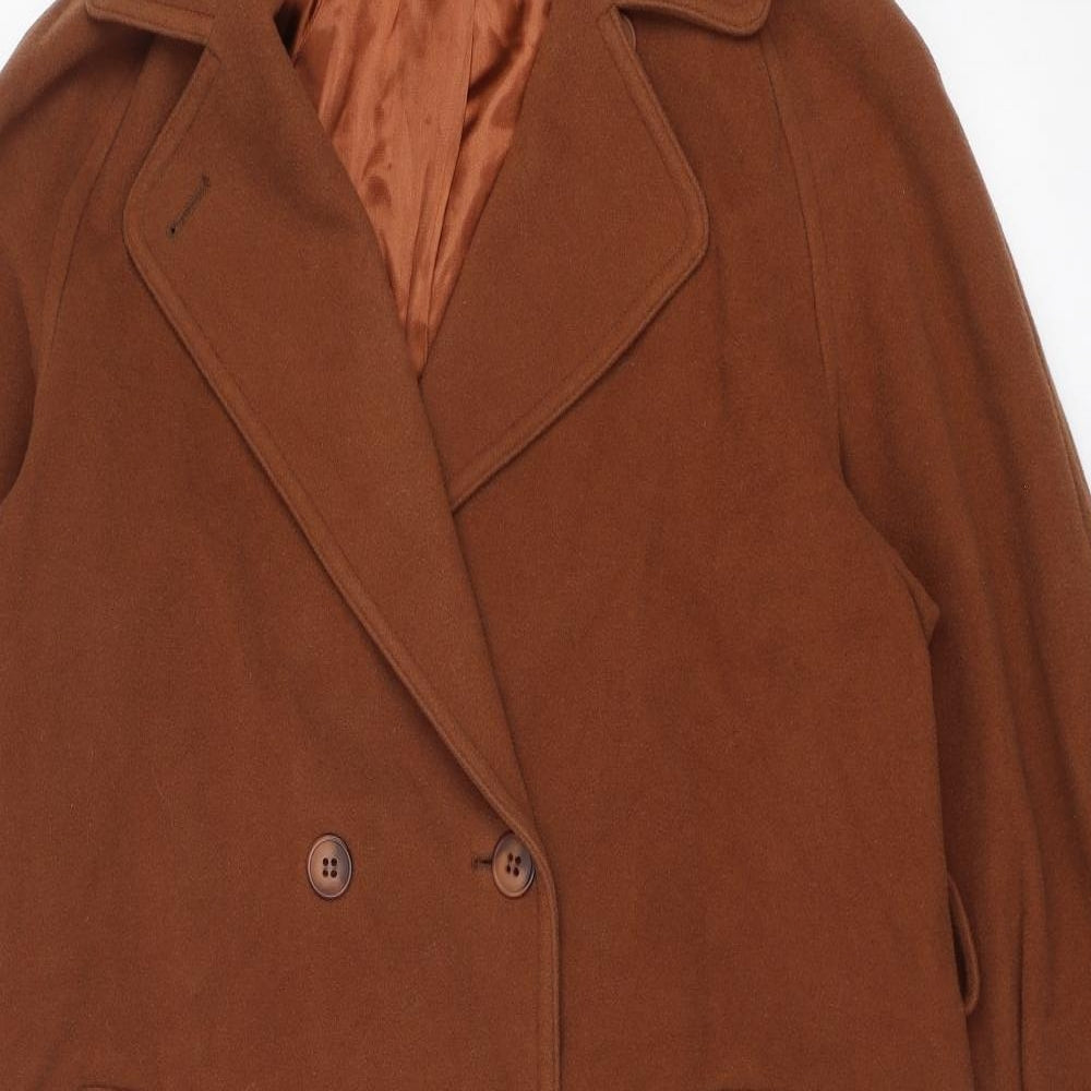 La Redoute Womens Brown Overcoat Coat Size 12 Button