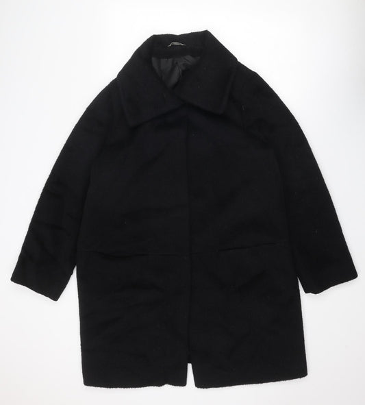 Marks and Spencer Womens Black Overcoat Coat Size 20 Button