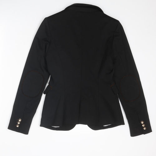Attentif Womens Black Polyester Jacket Suit Jacket Size 10