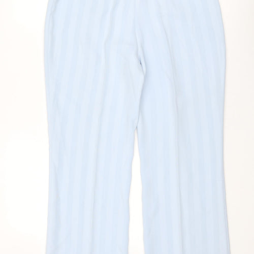 Busy Womens Blue Striped Polyester Trousers Size 14 Regular Zip