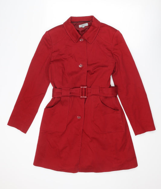 Marks and Spencer Womens Red Trench Coat Coat Size 10 Button