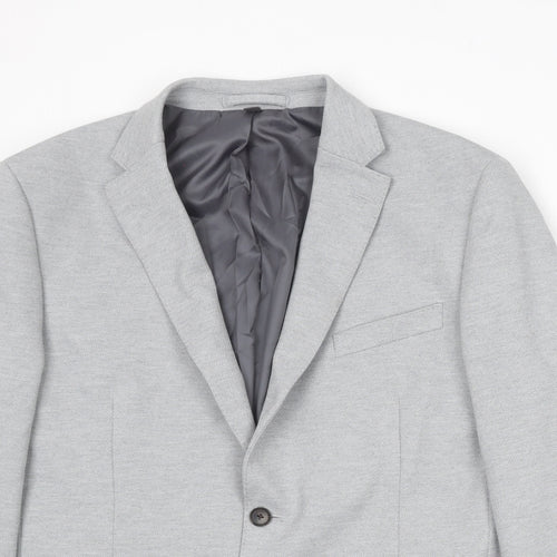 Marks and Spencer Mens Grey Polyamide Jacket Suit Jacket Size 42 Regular