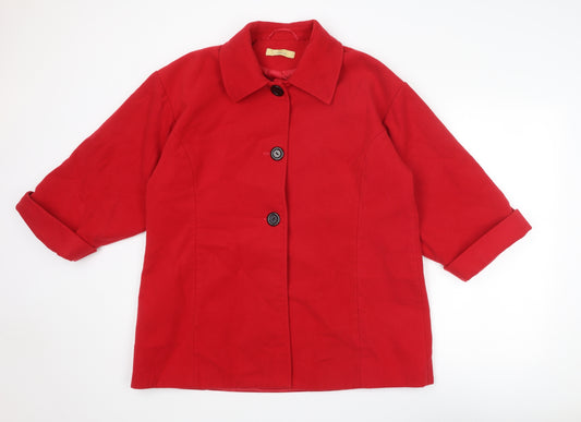 Agenda Womens Red Jacket Size 20 Button