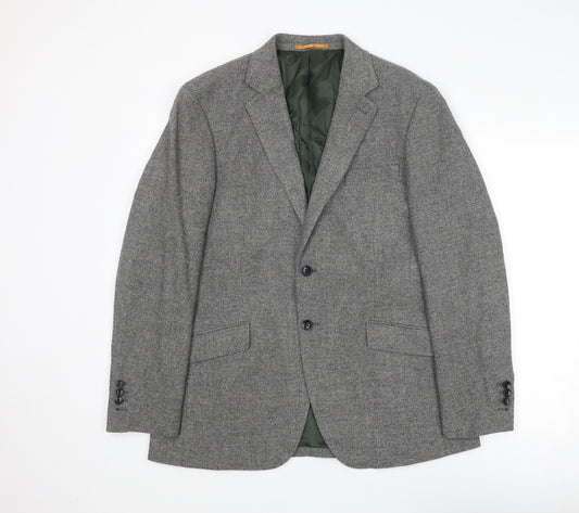 Charles Tyrwhitt Mens Grey Wool Jacket Blazer Size 42 Regular