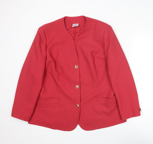 Eastex Womens Red Jacket Blazer Size 18 Button