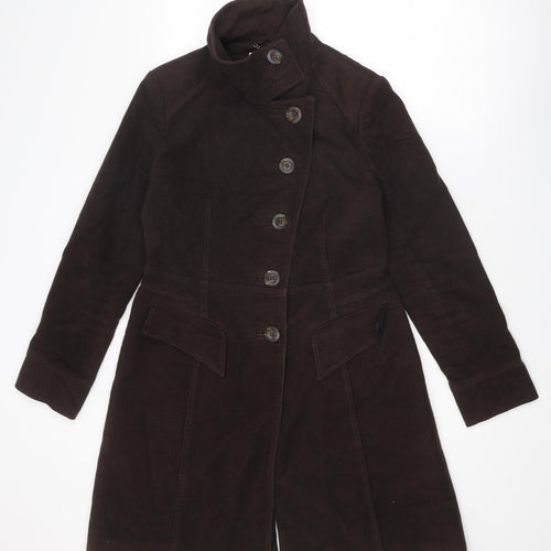 NEXT Womens Brown Overcoat Coat Size 12 Button