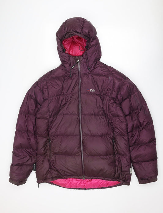 RAB Womens Purple Puffer Jacket Jacket Size 16 Zip