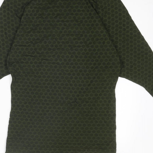 SiSi Womens Green Polka Dot Polyester Basic Blouse Size S Roll Neck - Size S-M