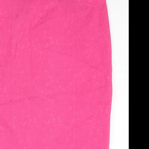 NEXT Womens Pink Cotton Bandage Skirt Size 12 Zip
