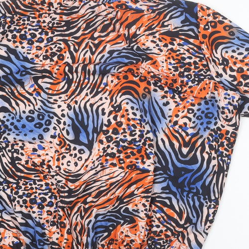Jenerique Womens Multicoloured Geometric Polyester Basic Blouse Size 12 Mock Neck