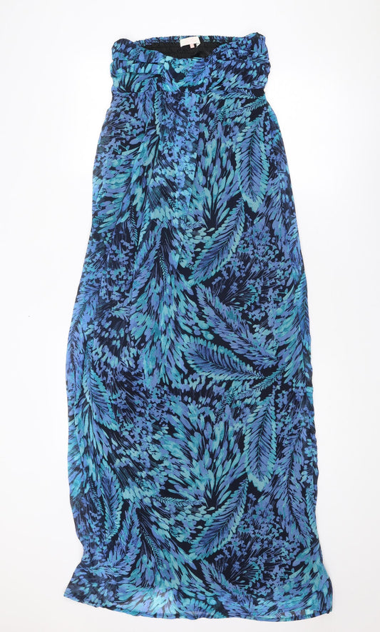 Miso Womens Blue Geometric Polyester Maxi Size 10 Square Neck Pullover - Strapless