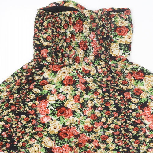 Topshop Womens Multicoloured Floral Polyester Playsuit One-Piece Size 6 Pullover