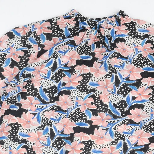 Dorothy Perkins Womens Multicoloured Geometric Polyester Basic Blouse Size 10 Mock Neck