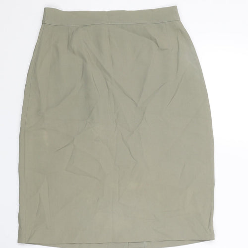 Marella Womens Brown Acetate Straight & Pencil Skirt Size 12 Zip