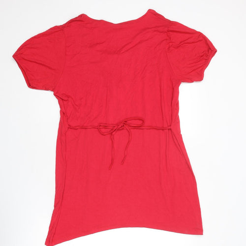 Yours Womens Red Viscose Basic T-Shirt Size 18 Round Neck