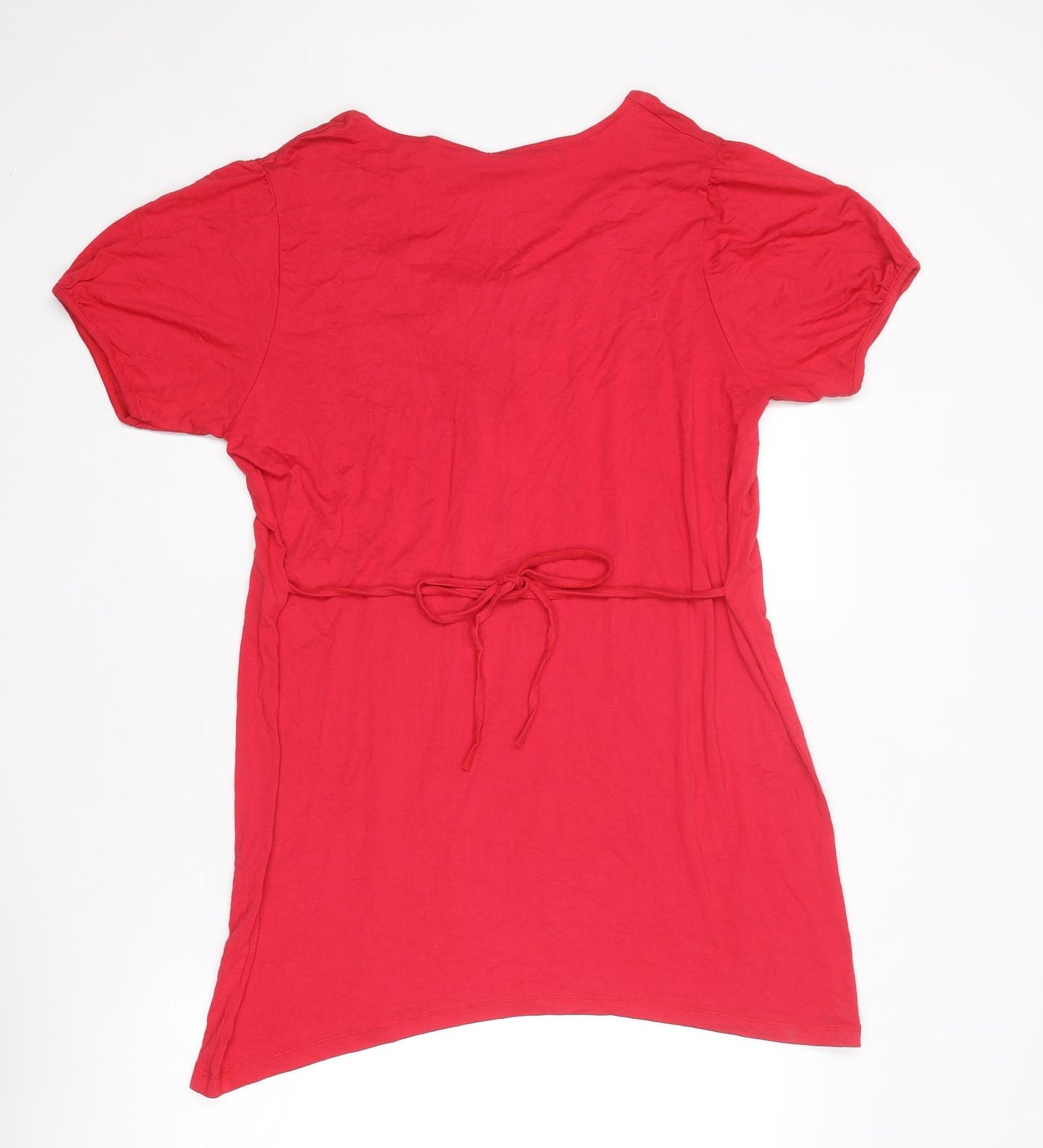 Yours Womens Red Viscose Basic T-Shirt Size 18 Round Neck