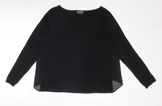 NEXT Womens Black Round Neck Polyester Pullover Jumper Size 18