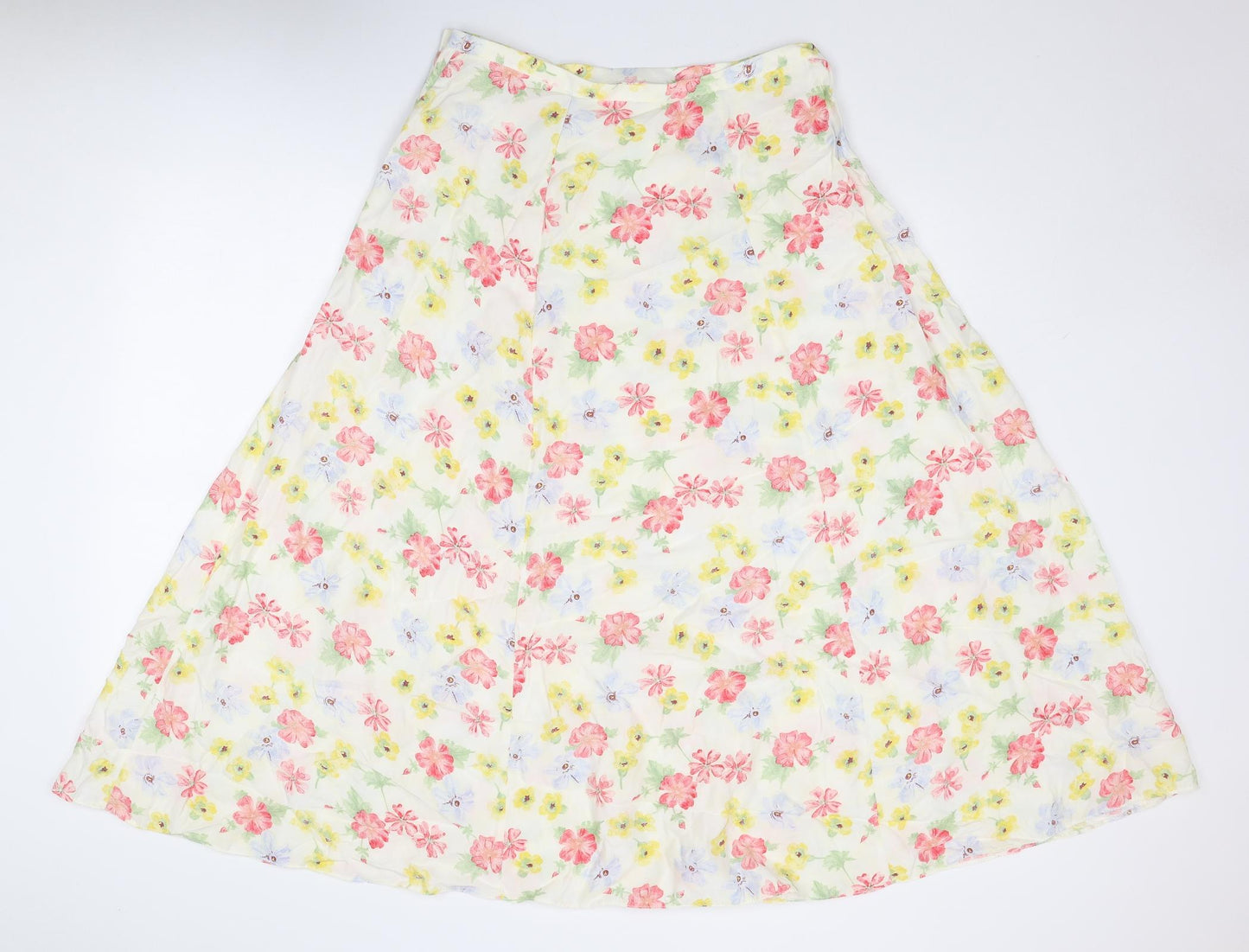 Richards Womens Multicoloured Floral Viscose Swing Skirt Size 16 Button