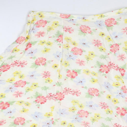 Richards Womens Multicoloured Floral Viscose Swing Skirt Size 16 Button