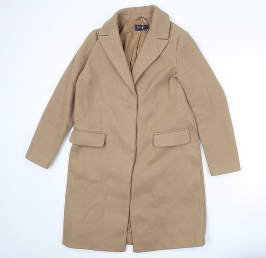 Marks and Spencer Womens Beige Overcoat Coat Size 12 Snap