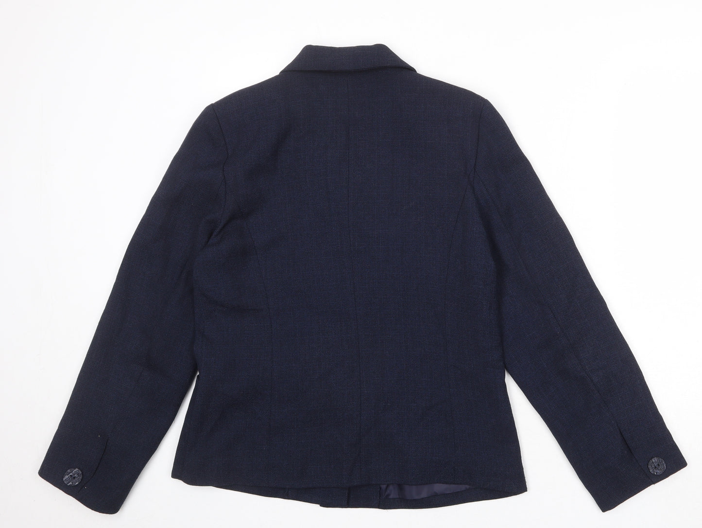 EWM Womens Blue Polyester Jacket Suit Jacket Size 12