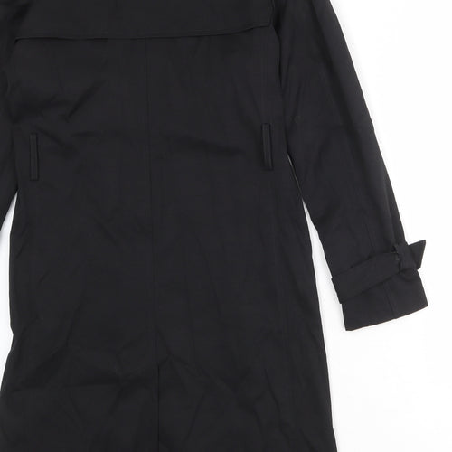 Marks and Spencer Womens Black Trench Coat Coat Size 6 Button