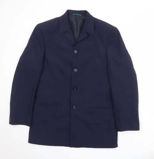 Blackberrys Mens Blue Polyester Jacket Suit Jacket Size 38 Regular
