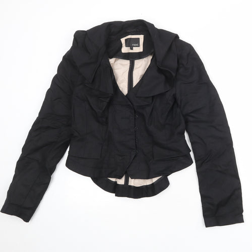 NEXT Womens Black Cotton Jacket Blazer Size 10