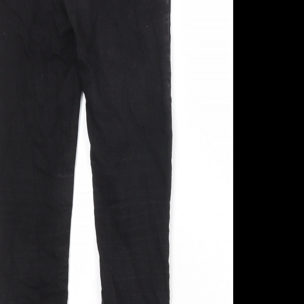 Dorothy Perkins Womens Black Cotton Skinny Jeans Size 12 Regular Zip