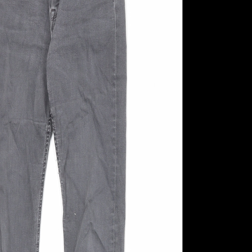 Zara Womens Grey Cotton Skinny Jeans Size 12 Regular Zip