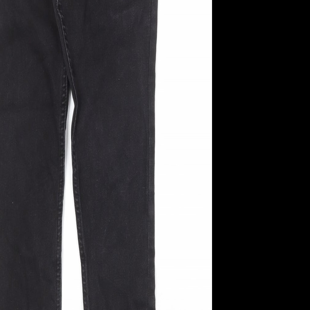 Bershka Womens Black Cotton Skinny Jeans Size 10 Regular Zip