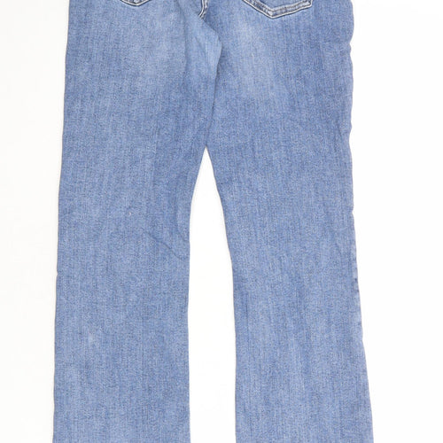 NEXT Womens Blue Cotton Bootcut Jeans Size 10 Regular Zip