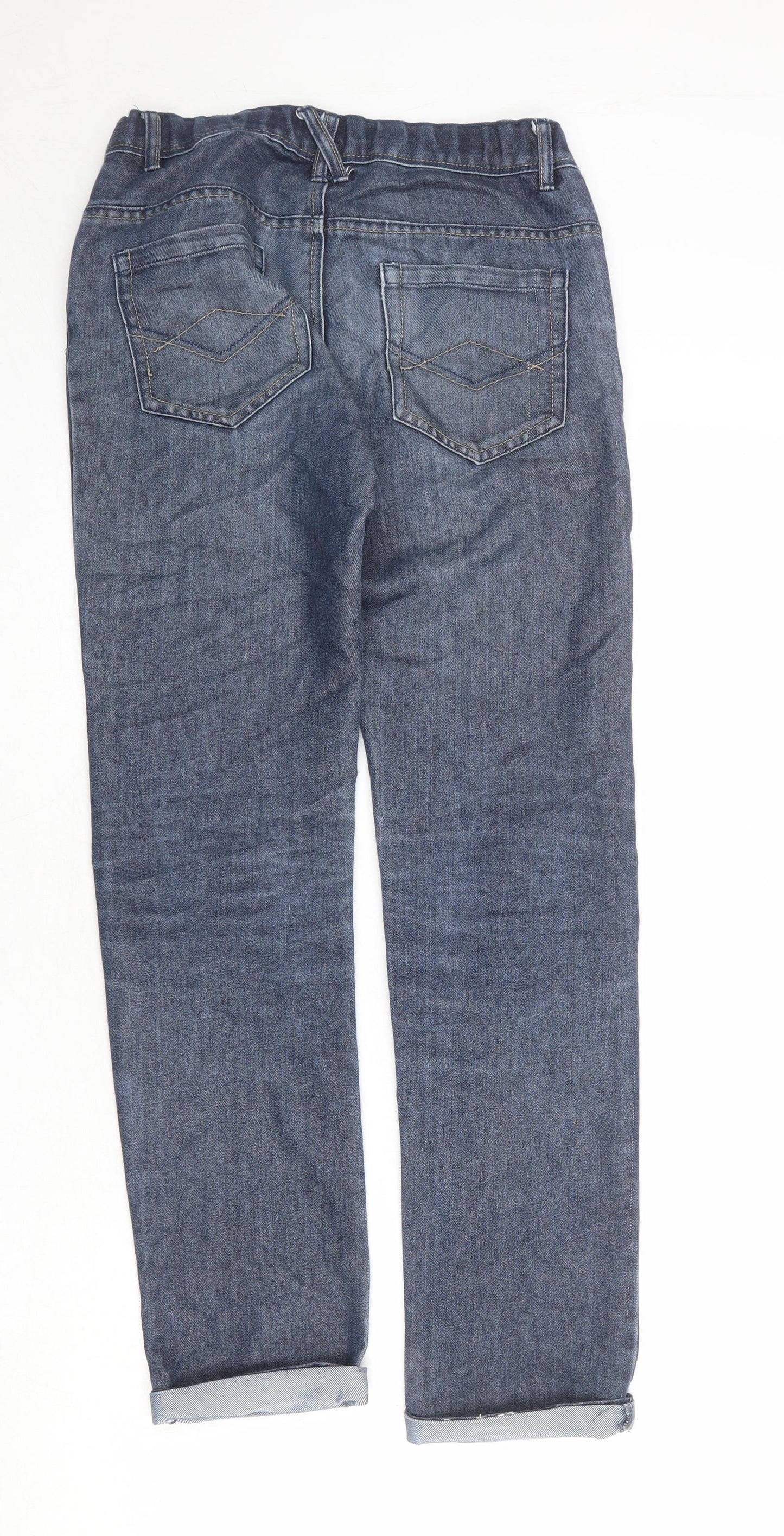 Urban Outlaws Boys Blue Cotton Straight Jeans Size 14 Years Regular Zip