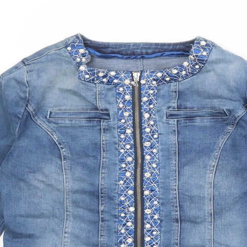 Kaleidoscope Womens Blue Jacket Size 12 Zip
